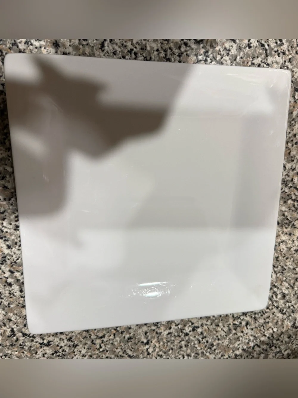 Crate&Barrel White Square Dinner Plates Set of 2 One 8 & One 10 Inch Porcelain